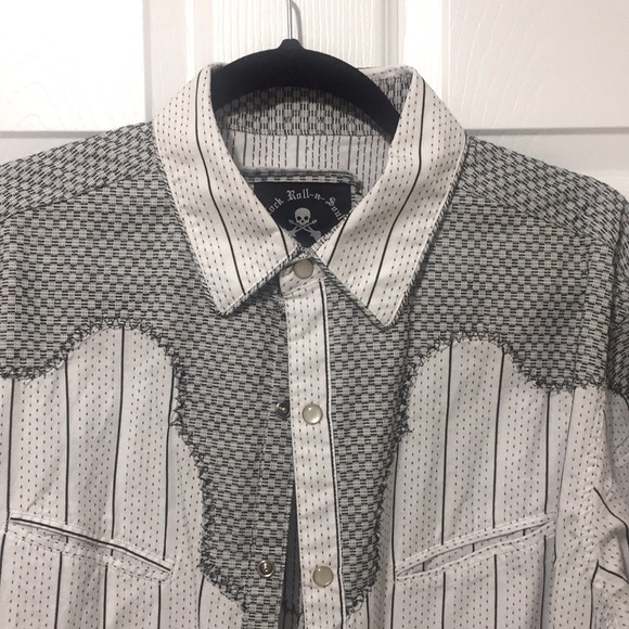 Men’s shirt “Rock Roll n Soul” size L, white/black - Picture 15 of 17